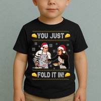 You Just Fold It Funny Cheese Xmas Sweater Toddler T-Shirt