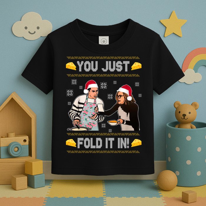 You Just Fold It Funny Cheese Xmas Sweater Toddler T-Shirt