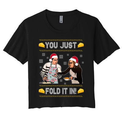 You Just Fold It Funny Cheese Xmas Sweater Crop Top