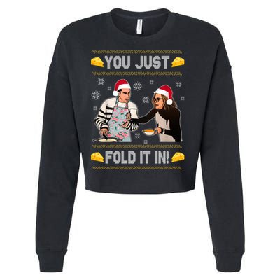 You Just Fold It Funny Cheese Xmas Sweater Cropped Pullover Crew