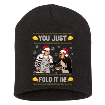 You Just Fold It Funny Cheese Xmas Sweater Short Acrylic Beanie