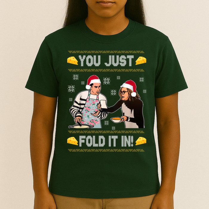 You Just Fold It Funny Cheese Xmas Sweater T-Shirt