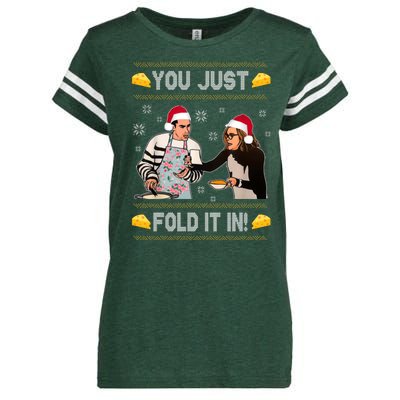 You Just Fold It Funny Cheese Xmas Sweater Enza Ladies Jersey Football T-Shirt