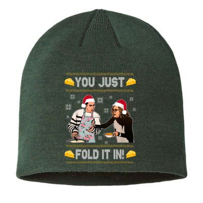 You Just Fold It Funny Cheese Xmas Sweater Sustainable Beanie