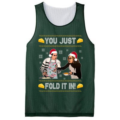 You Just Fold It Funny Cheese Xmas Sweater Mesh Reversible Basketball Jersey Tank