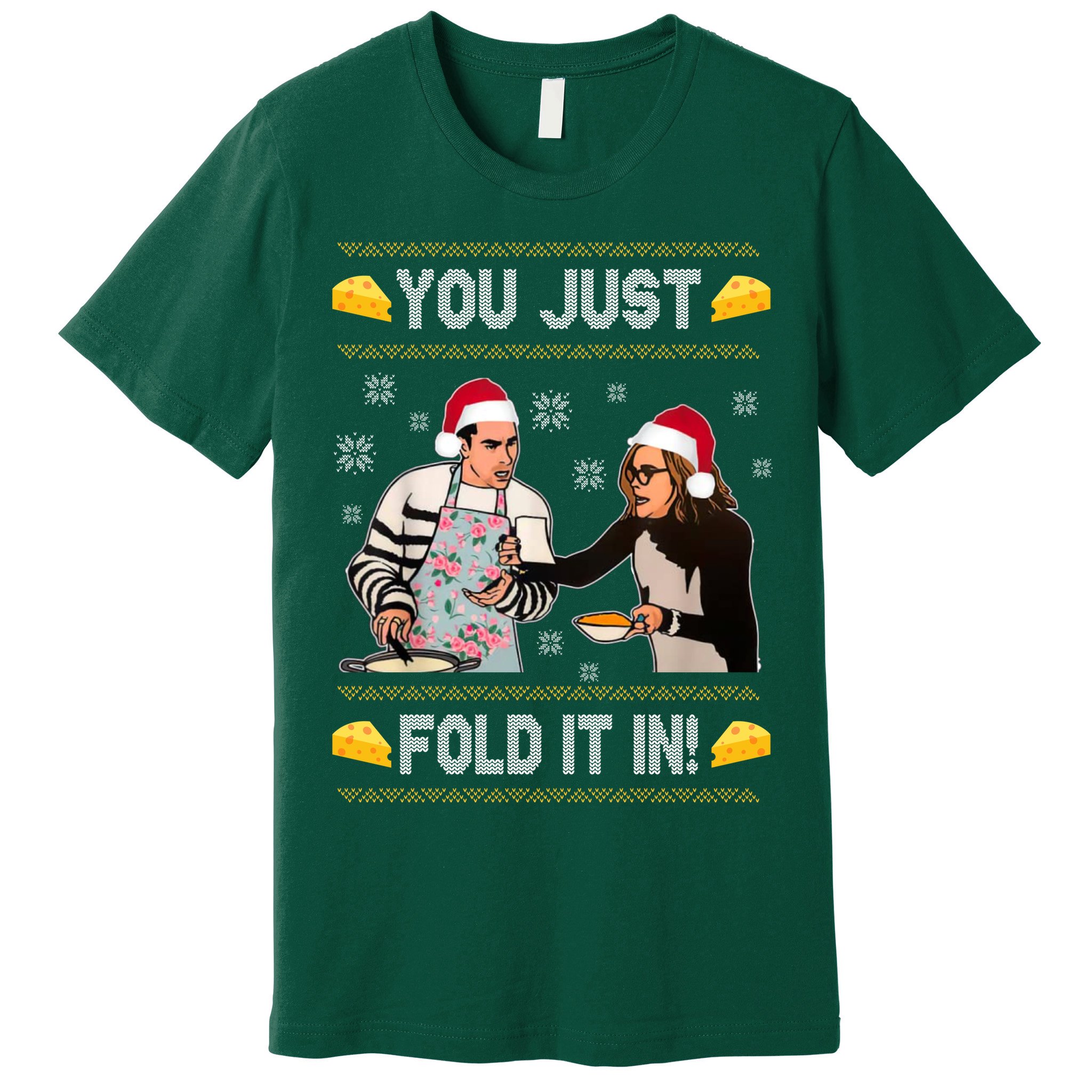 You Just Fold It Funny Cheese Xmas Sweater Premium T-Shirt