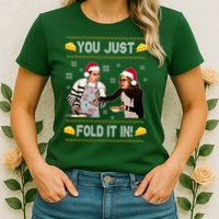 You Just Fold It Funny Cheese Xmas Sweater Womens T-Shirt