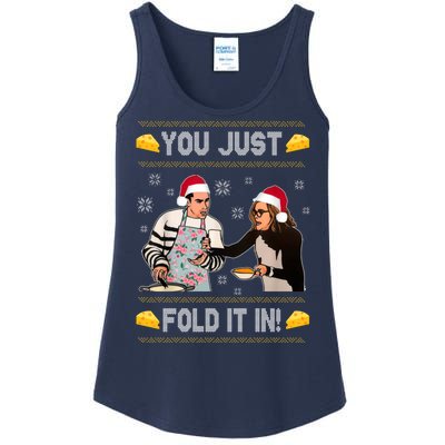 You Just Fold It Funny Cheese Xmas Sweater Ladies Essential Tank