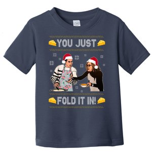 You Just Fold It Funny Cheese Xmas Sweater Toddler T-Shirt