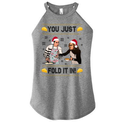 You Just Fold It Funny Cheese Xmas Sweater Women’s Perfect Tri Rocker Tank