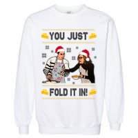 You Just Fold It Funny Cheese Xmas Sweater Garment-Dyed Sweatshirt