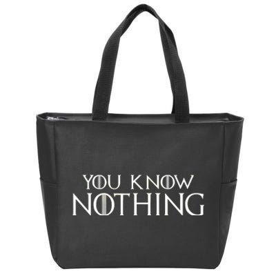 You Know Nothing Zip Tote Bag