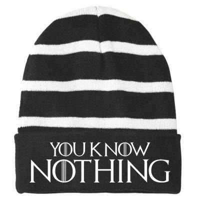 You Know Nothing GOT Striped Beanie with Solid Band