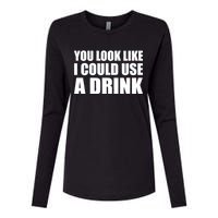 You Look Like I Can Use A Drink Womens Cotton Relaxed Long Sleeve T-Shirt