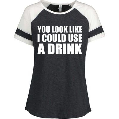 You Look Like I Can Use A Drink Enza Ladies Jersey Colorblock Tee