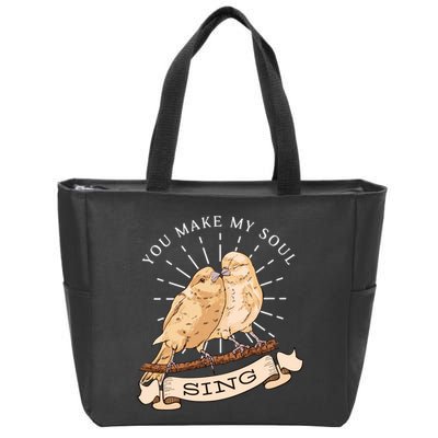 You Make My Soul Sing Bird Zip Tote Bag