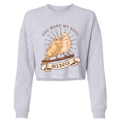 You Make My Soul Sing Bird Cropped Pullover Crew