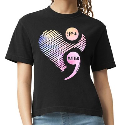 You Matter Don't Let Your Story End Semicolon Comfort Colors Boxy T-Shirt