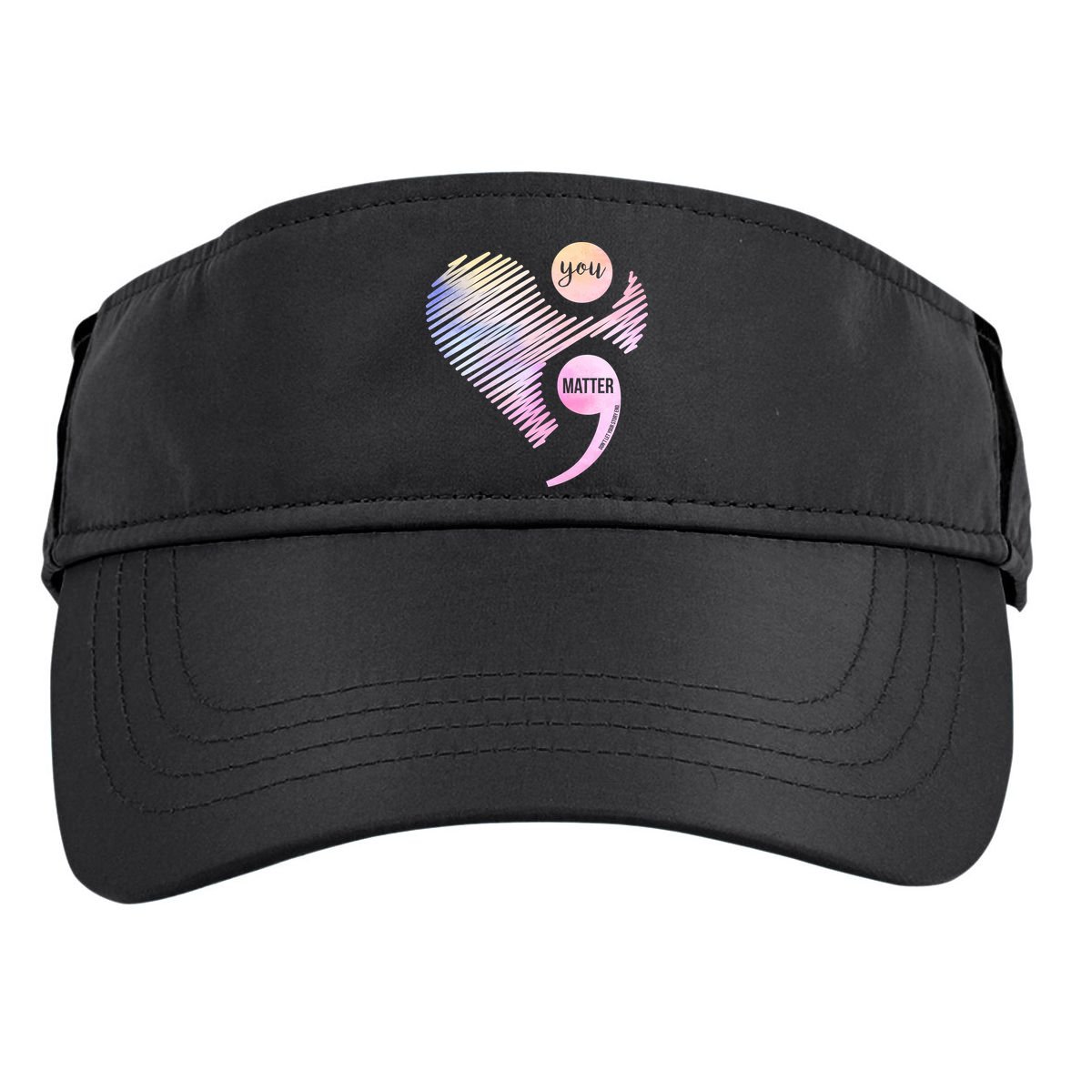 You Matter Don't Let Your Story End Semicolon Adult Drive Performance Visor