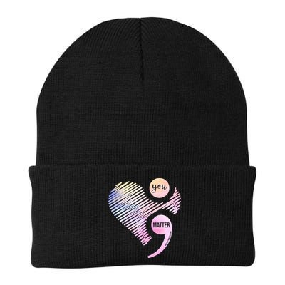 You Matter Don't Let Your Story End Semicolon Beanie