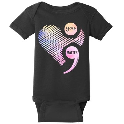 You Matter Don't Let Your Story End Semicolon Baby Bodysuit