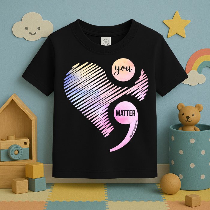You Matter Don't Let Your Story End Semicolon Toddler T-Shirt