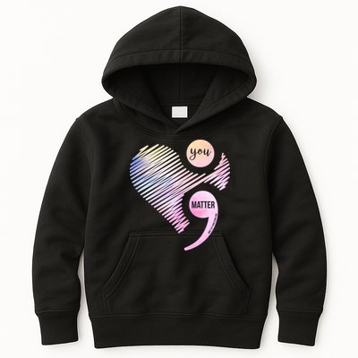 You Matter Don't Let Your Story End Semicolon Kids Hoodie