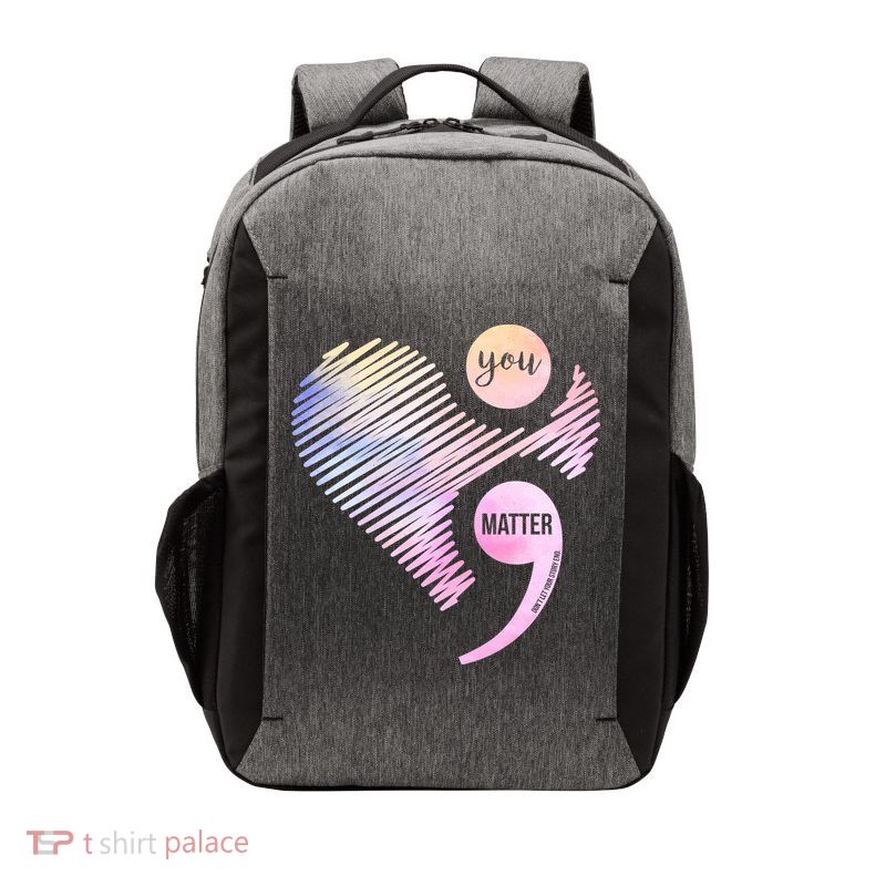 You Matter Don't Let Your Story End Semicolon Vector Backpack
