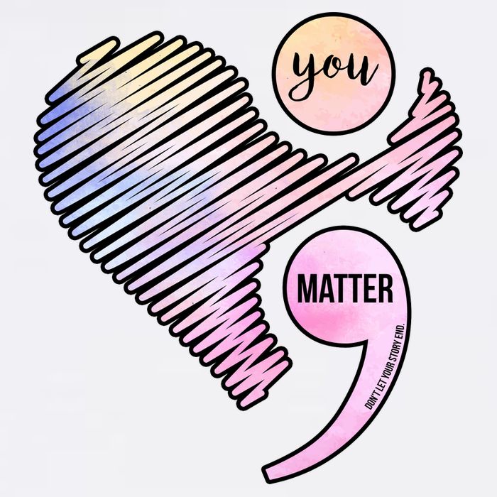 You Matter Don't Let Your Story End Semicolon Garment-Dyed Sweatshirt