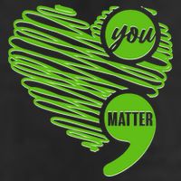 You Matter Semicolon Heart Mental Health Awareness 7 Panel Mesh Trucker Snapback Hat