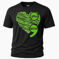 You Matter Semicolon Heart Mental Health Awareness Cooling Performance Crew T-Shirt