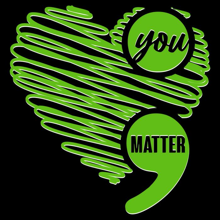 You Matter Semicolon Heart Mental Health Awareness T-Shirt