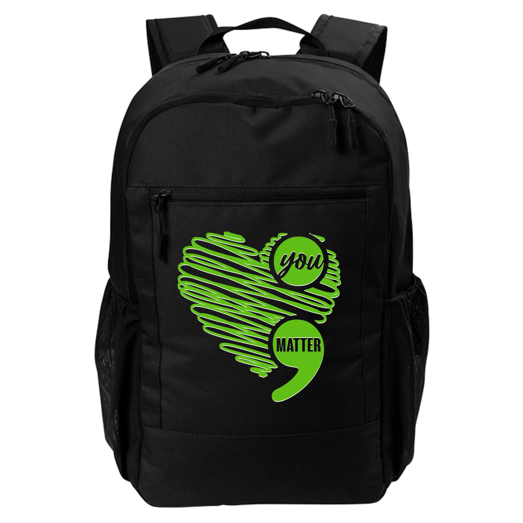 You Matter Semicolon Heart Mental Health Awareness Backpack