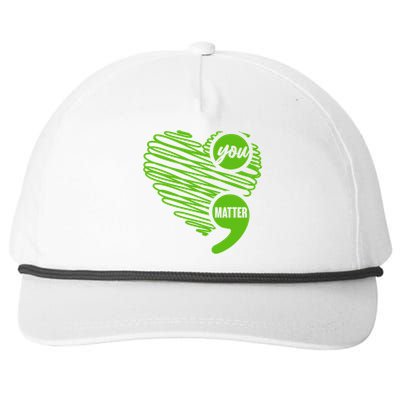 You Matter Semicolon Heart Mental Health Awareness Snapback Five-Panel Rope Hat