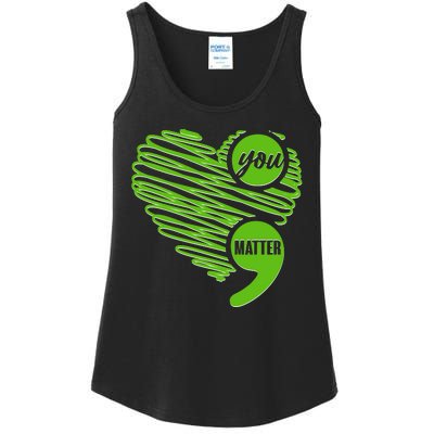 You Matter Semicolon Heart Mental Health Awareness Ladies Essential Tank