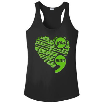 You Matter Semicolon Heart Mental Health Awareness Ladies PosiCharge Competitor Racerback Tank