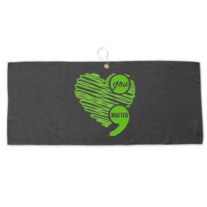 You Matter Semicolon Heart Mental Health Awareness Large Microfiber Waffle Golf Towel