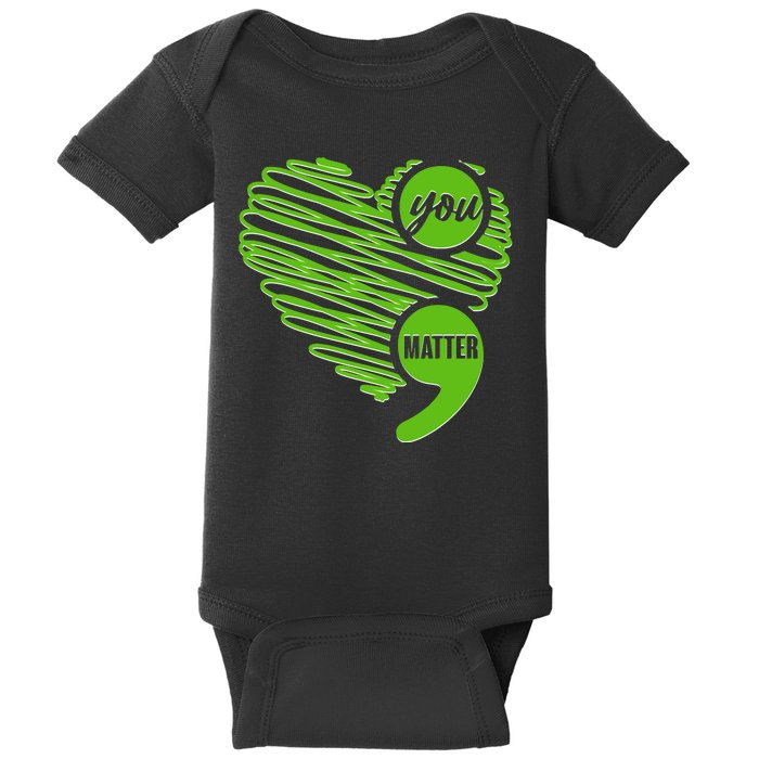 You Matter Semicolon Heart Mental Health Awareness Baby Bodysuit