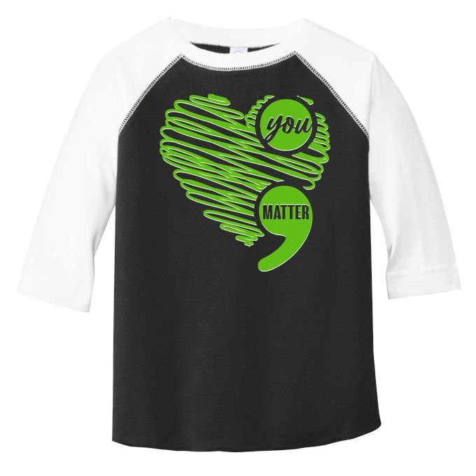You Matter Semicolon Heart Mental Health Awareness Toddler Fine Jersey T-Shirt