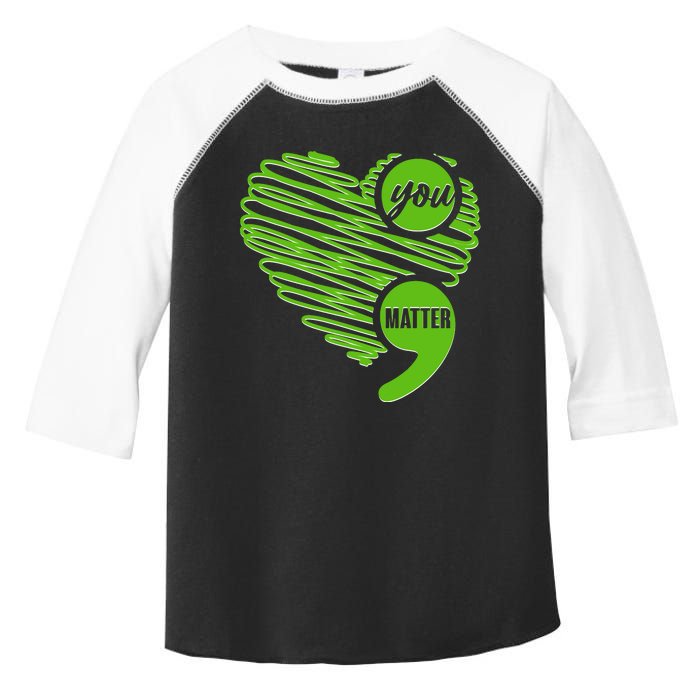 You Matter Semicolon Heart Mental Health Awareness Toddler Fine Jersey T-Shirt