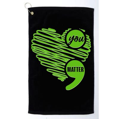 You Matter Semicolon Heart Mental Health Awareness Golf Towel