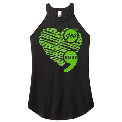 You Matter Semicolon Heart Mental Health Awareness Women's Perfect Tri Rocker Tank