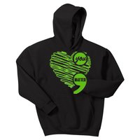 You Matter Semicolon Heart Mental Health Awareness Kids Hoodie