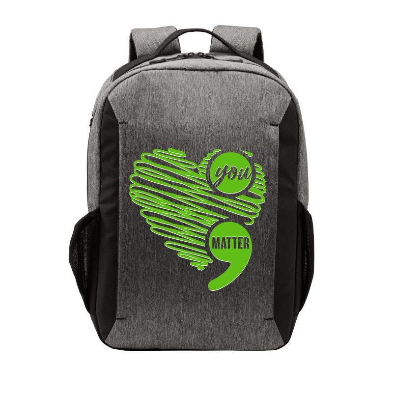 You Matter Semicolon Heart Mental Health Awareness Vector Backpack