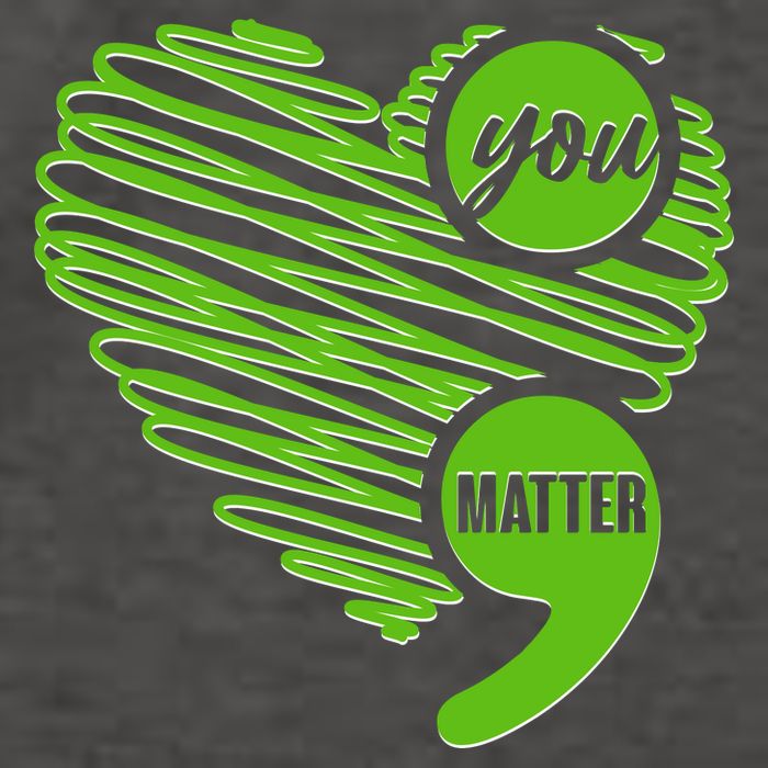 You Matter Semicolon Heart Mental Health Awareness Vector Backpack