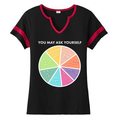 You May Ask Yourself Pie Chart Ladies Halftime Notch Neck Tee