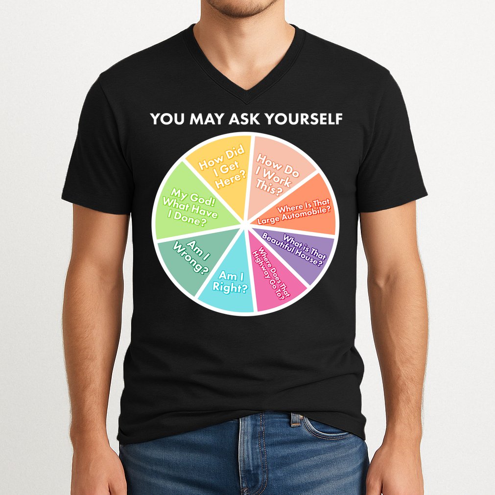 You May Ask Yourself Pie Chart V-Neck T-Shirt