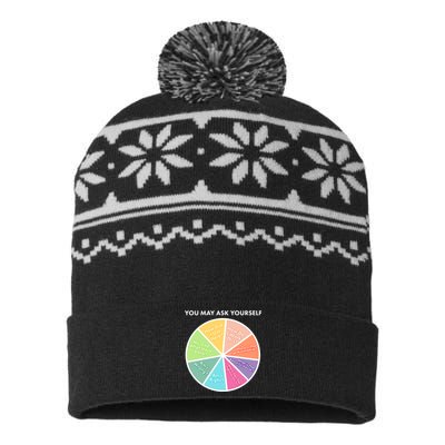 You May Ask Yourself Pie Chart USA-Made Snowflake Beanie