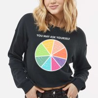 You May Ask Yourself Pie Chart Cropped Pullover Crew