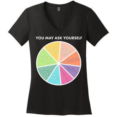 You May Ask Yourself Pie Chart Women's V-Neck T-Shirt